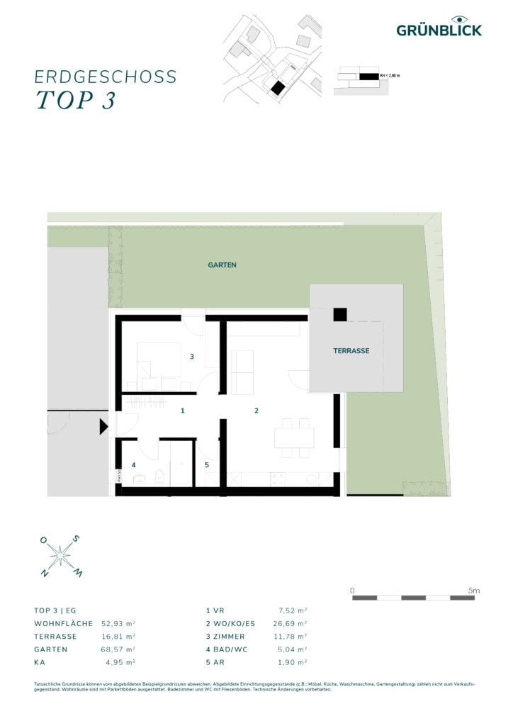 Eigentumswohnung in Gleisdorf - Grünblick 11 Feldgasse Verkaufsplaene Wohnung Top3 n